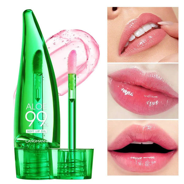 Class Shop New  Aloevera Soothing Gel Lip balm Color Changing lip gloss MATTE ME Aloe Vera 99% Soothing Gel Magic Lip Gloss Light Pink Shade