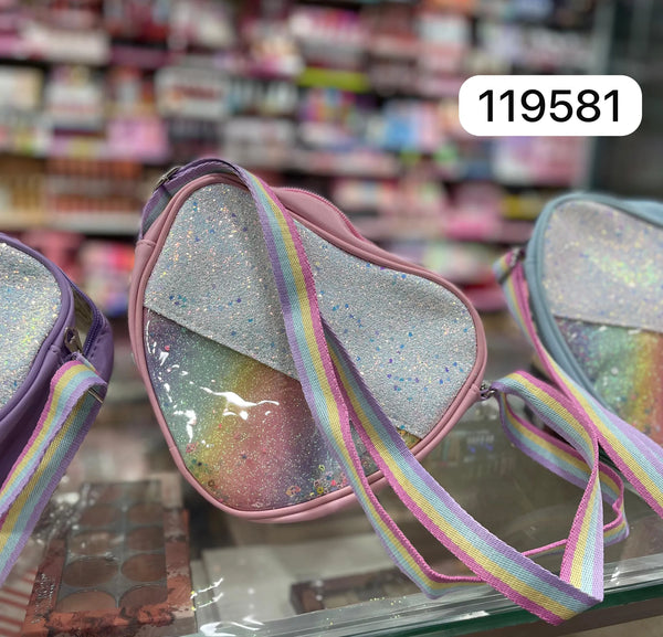 Heart Shape Pattern Multi Color Shoulder Bag Small Size Handbag For Girls Teens Daily Use