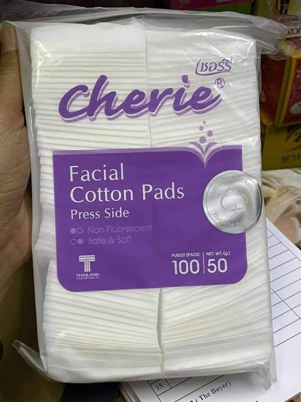 Cherie Facial Cotton Pads 100pcs  Made in thailand