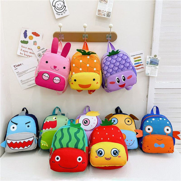 Funky Kids Soft Animal Cartoon Velvet Plush Cute Cartoon Zoo Lightweight School Travel Bag