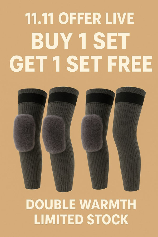 11.11 OFFER BUY ONE SET GET ONE SET FREE 2 PCS Non-Slip Cashmere Wool Knee Pads Leg Warmer  for Men & Women - Free Delivery