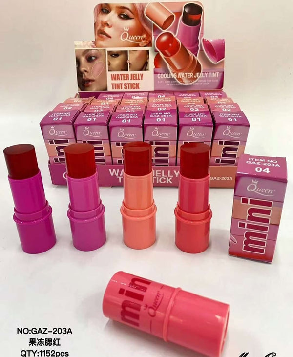 Water Jelly Blush Stick Multi-function Cheek Lip Tint Makeup Moisturizing Lasting Red Pink Makeup Blusher