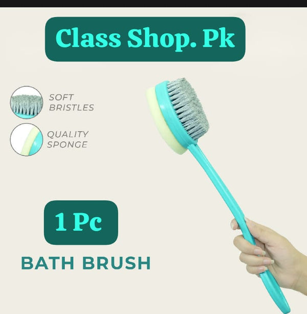 Long Handle Bathing Brush and Scrub - Bath Brush with Sponge - Effective Cleaning