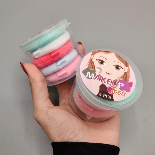 5 Piece Makeup Powder Puff Jar Box Set