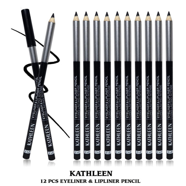 Kathleen 12 Pcs Black Eye liner Pencil