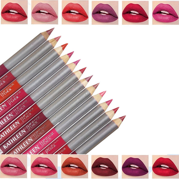 KATHLEEN Pack Of 06 Jumbo Nude And Red Lipstick Pencils