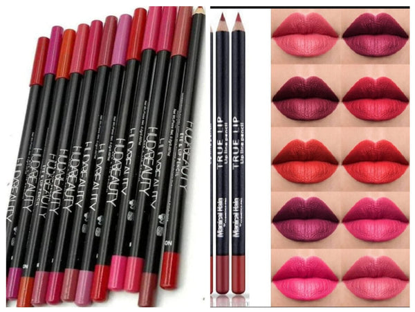 Hudabeauty Lip & Eye Pencil (Pack of 12 Pencils) Beautiful Colors