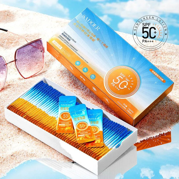 Sador Sunscreen SPF50+ Portable Pack Of 50 Strips Facial Efficient UV Protection Isolation For Girls And Women 1.5*50
