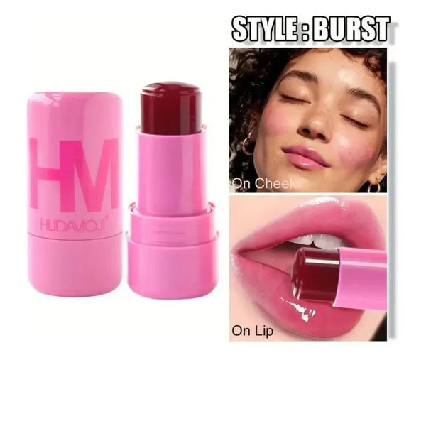 Huxia Beauty Jelly Blush Stick Multi-function Cheek Lip Tint Makeup Moisturizing Lasting Red Pink Makeup Blusher For Girls and For Women