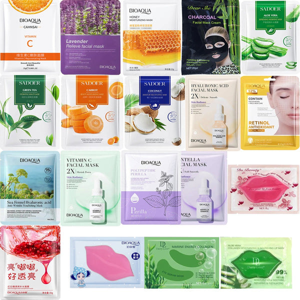 BIOAQUA Pack of 10&20 Masks Moisturizing Facial Face Sheet Mask & Hydrating,, Moisturizing, Skin Care Sheet Mask