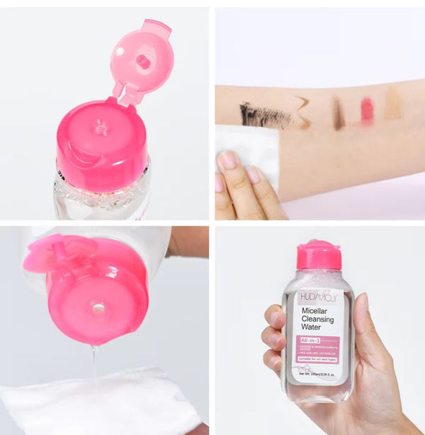Huda Moji Micellar Cleansing Water  All in 1 la Cleansing Water All-In-One Waterproof Removes makeup